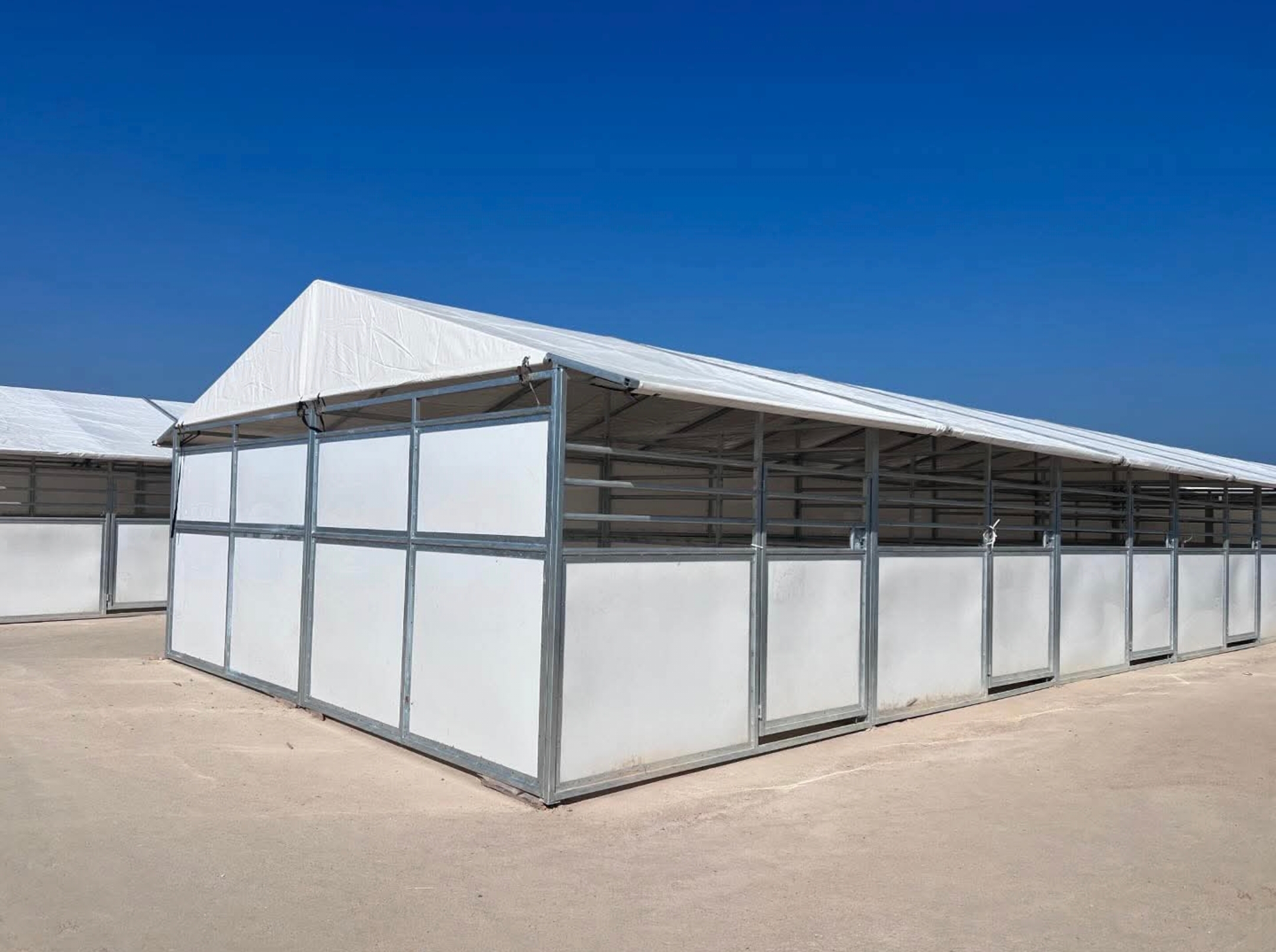 Portable Outdoor Horse Stable Box HDG Steel Frame with PVC Cover – Image 2