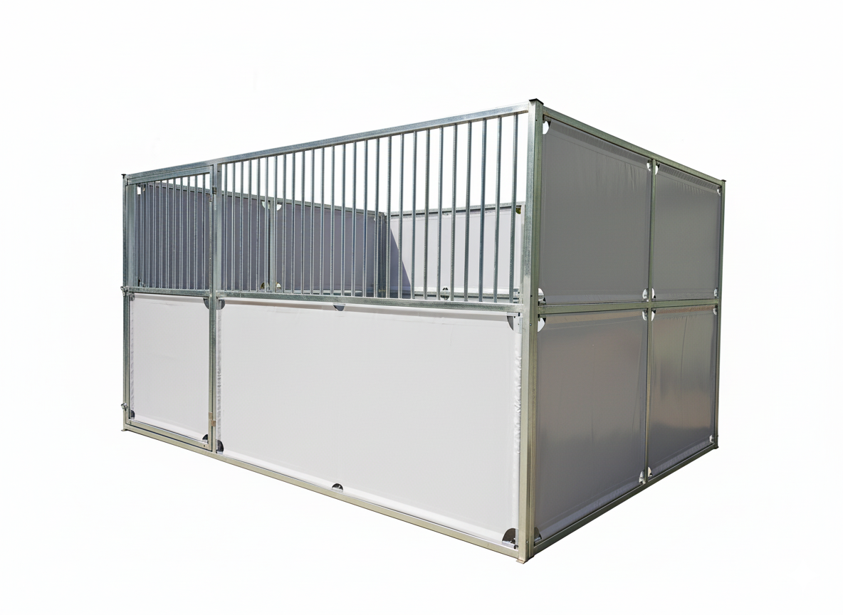 Portable Outdoor Horse Stable Box HDG Steel Frame with PVC Cover