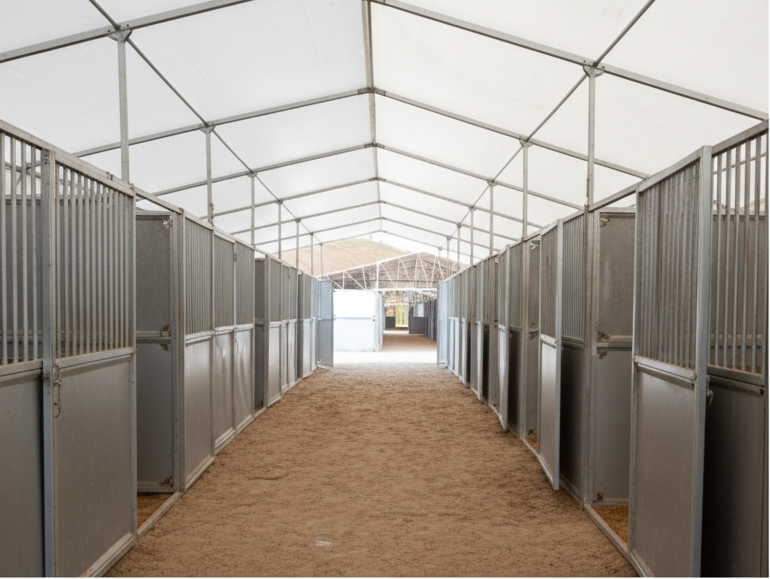 Portable Outdoor Horse Stable Box HDG Steel Frame with PVC Cover – Image 3